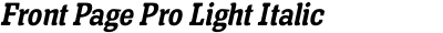 Front Page Pro Light Italic